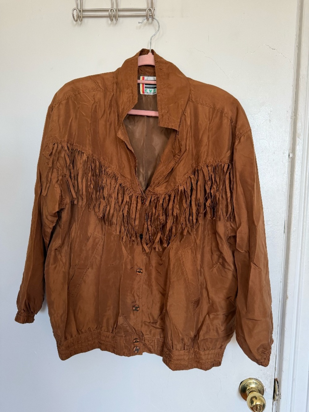 Vintage Silk Fringe Bomber – Size XL